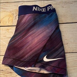Purple, pink, blue Nike Pro Spandex short small